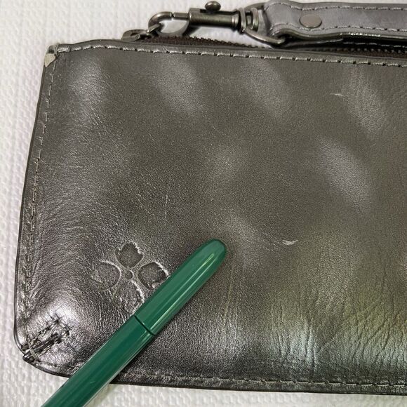 PATRICIA NASH St. Croce Tooled Italian Leather Wallet Wristlet Pewter Gray Strap - Picture 9 of 17